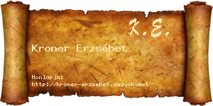 Kroner Erzsébet névjegykártya